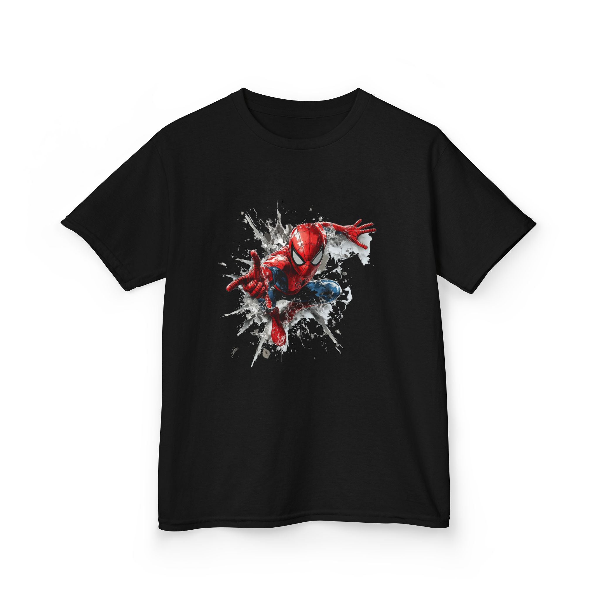 Kids Spider-Man Hero T‑Shirt — Action Pose Splash Graphic