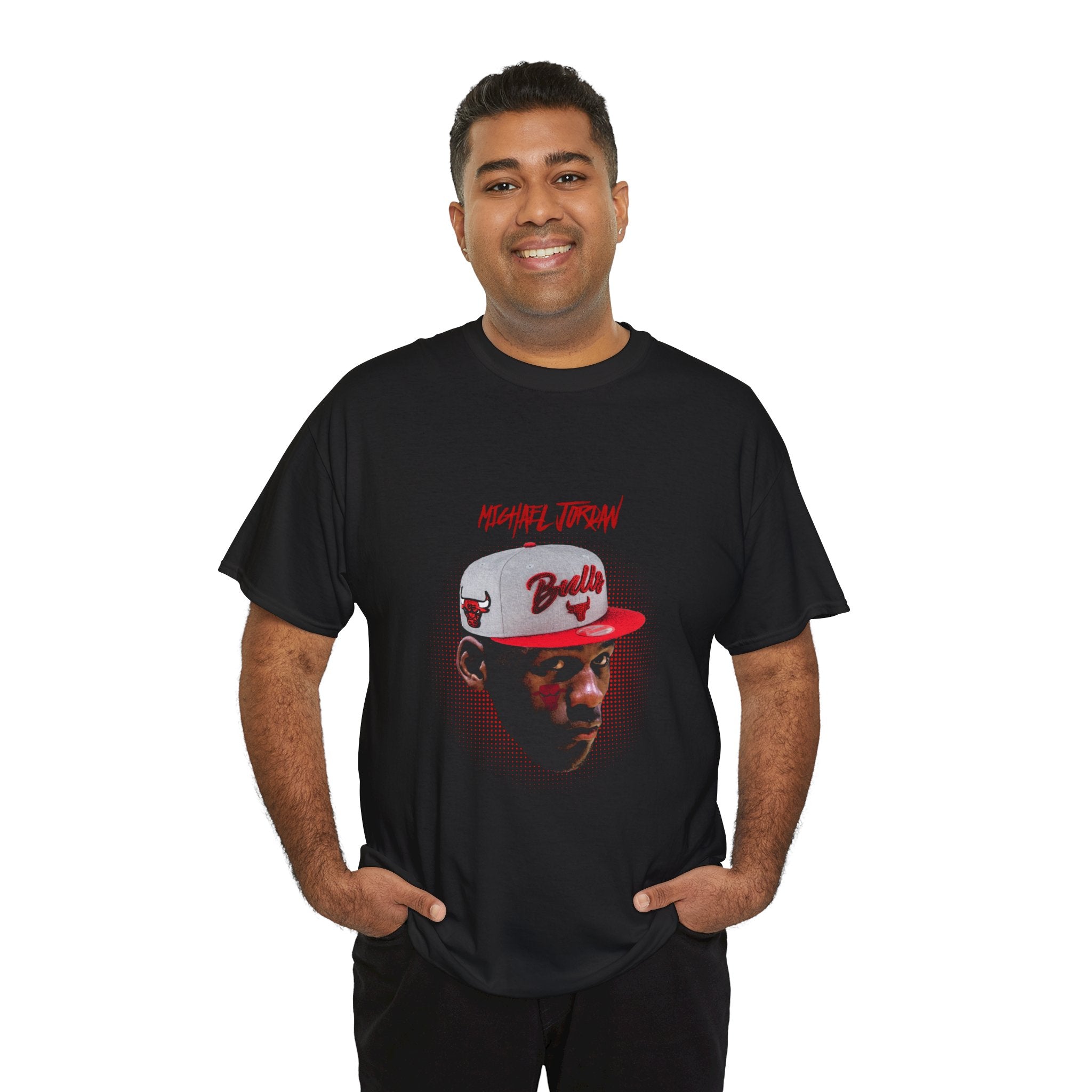 Michael Jordan Graphic Tee — Red Cap Portrait "Michael Jordan" Style