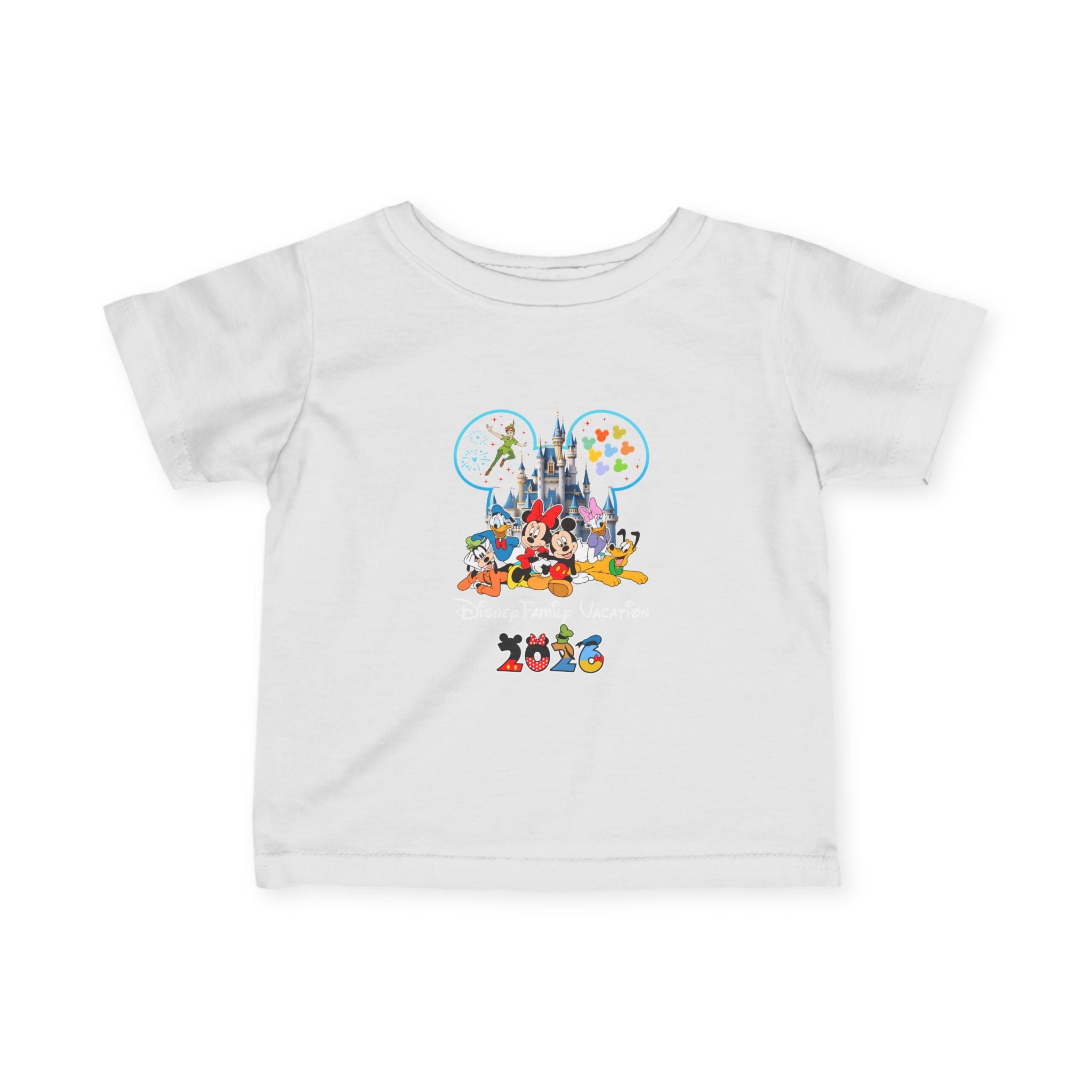 Infant Disney Castle Character Tee — Baby Mickey & Friends Vacation Shirt