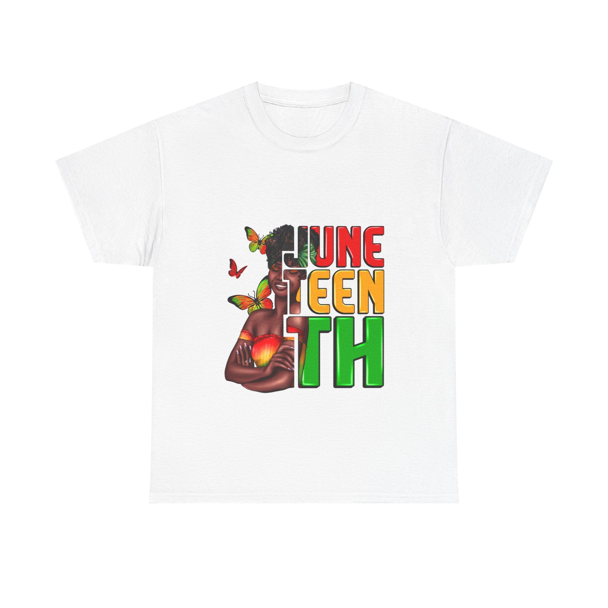 Juneteenth Celebration Tee – Juneteenth Emblem with Raised Fist and Pan-African Colors