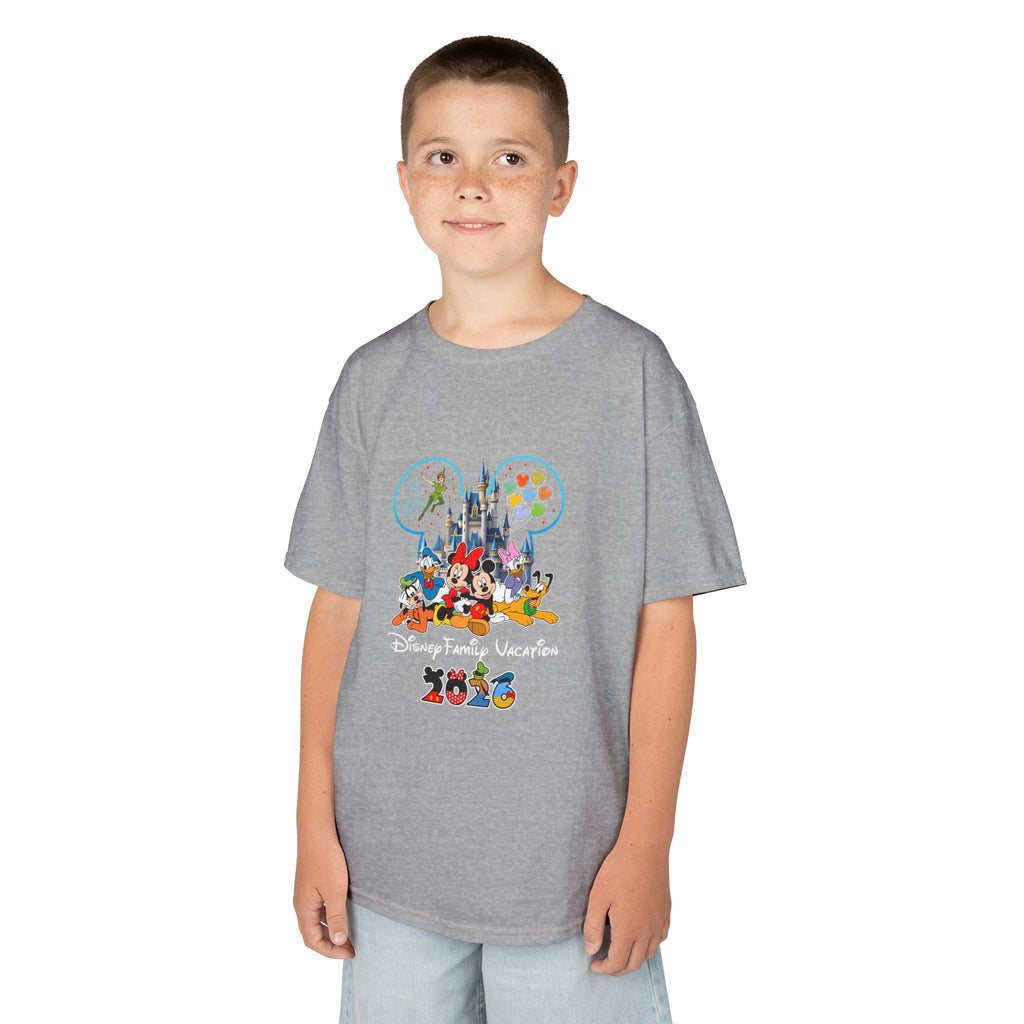 Kids Disney Theme Park Vacation T-Shirt — Castle & Characters Design