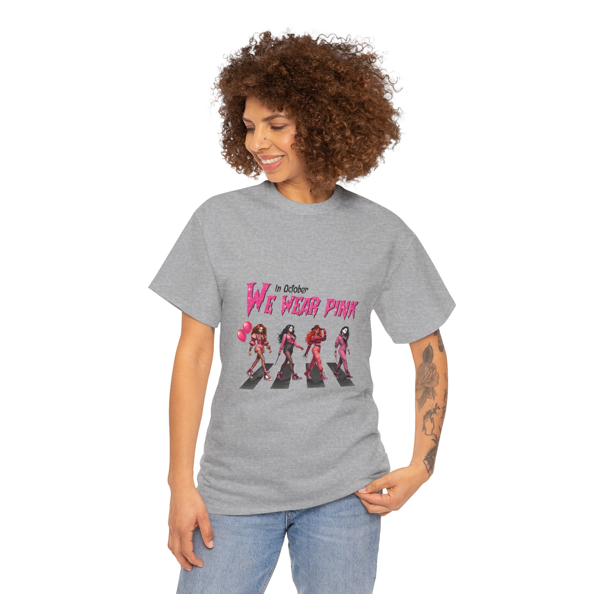 Breast Cancer Awareness T-Shirt — "In October We Wear Pink" Graphic Tee