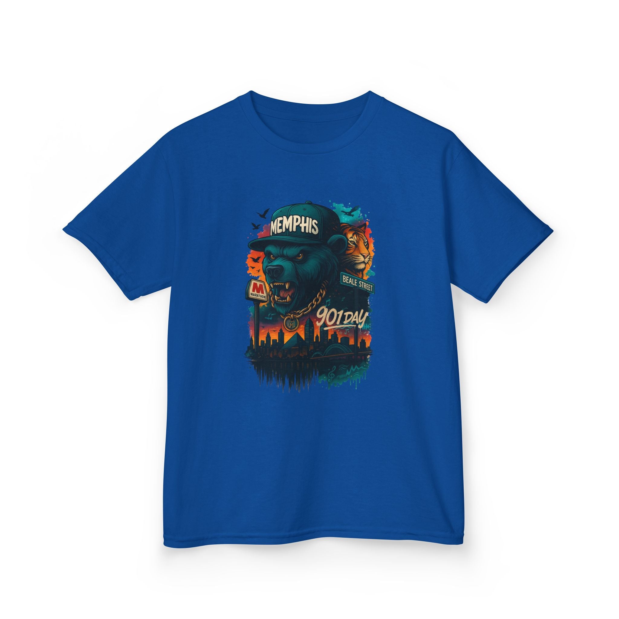 Kids Tee — Memphis Guitar Skyline Graphic ("Memphis 901")