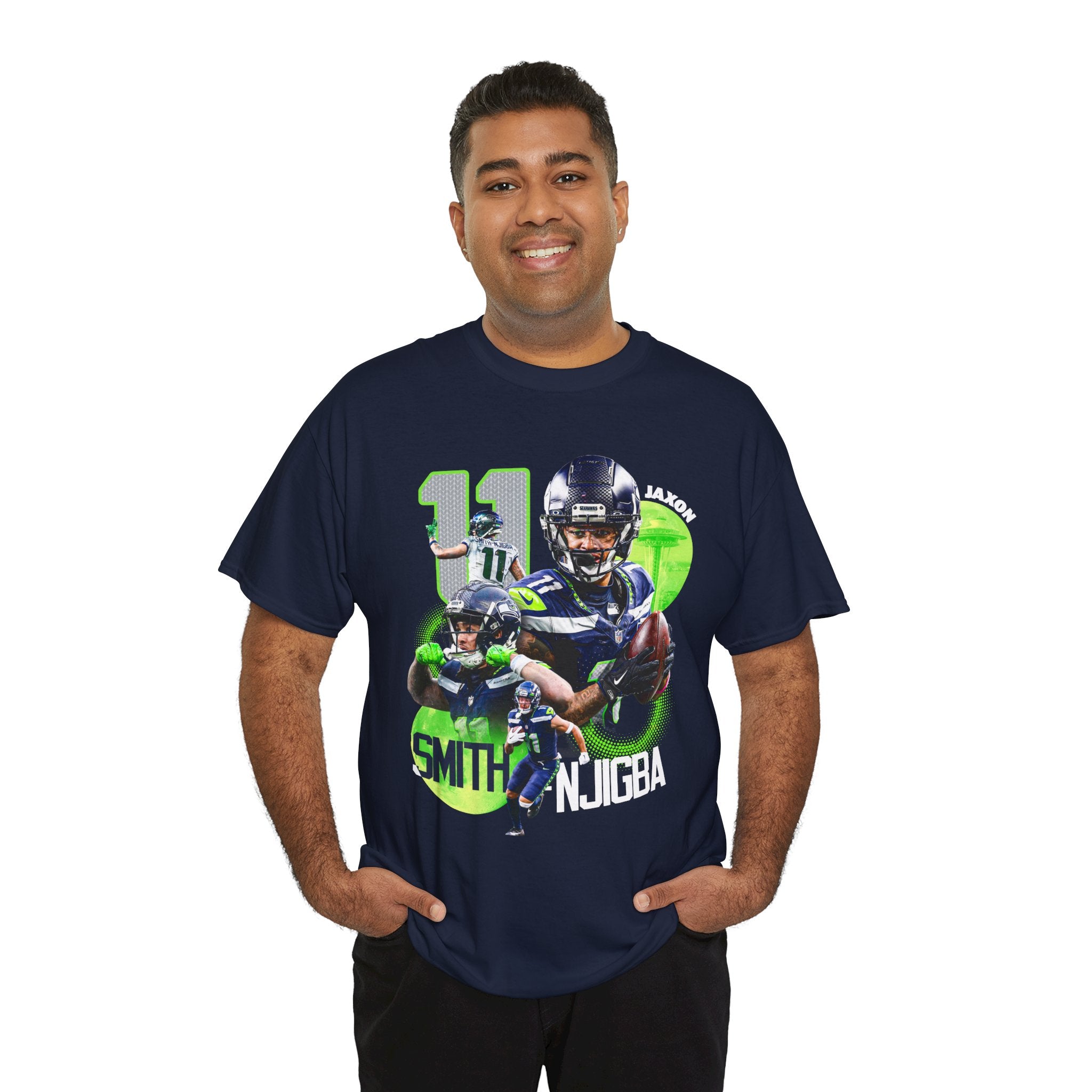 Seattle Seahawks Jaxon Smith-Njigba Collage T‑Shirt – Smith #11 Fan Tee
