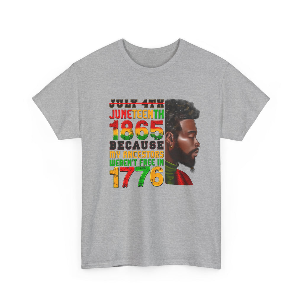 July4th vs Juneteenth 1865 T‑Shirt - “July 4th vs Juneteenth 1865 Because My Ancestors Weren’t Free in 1776” Black History Tee