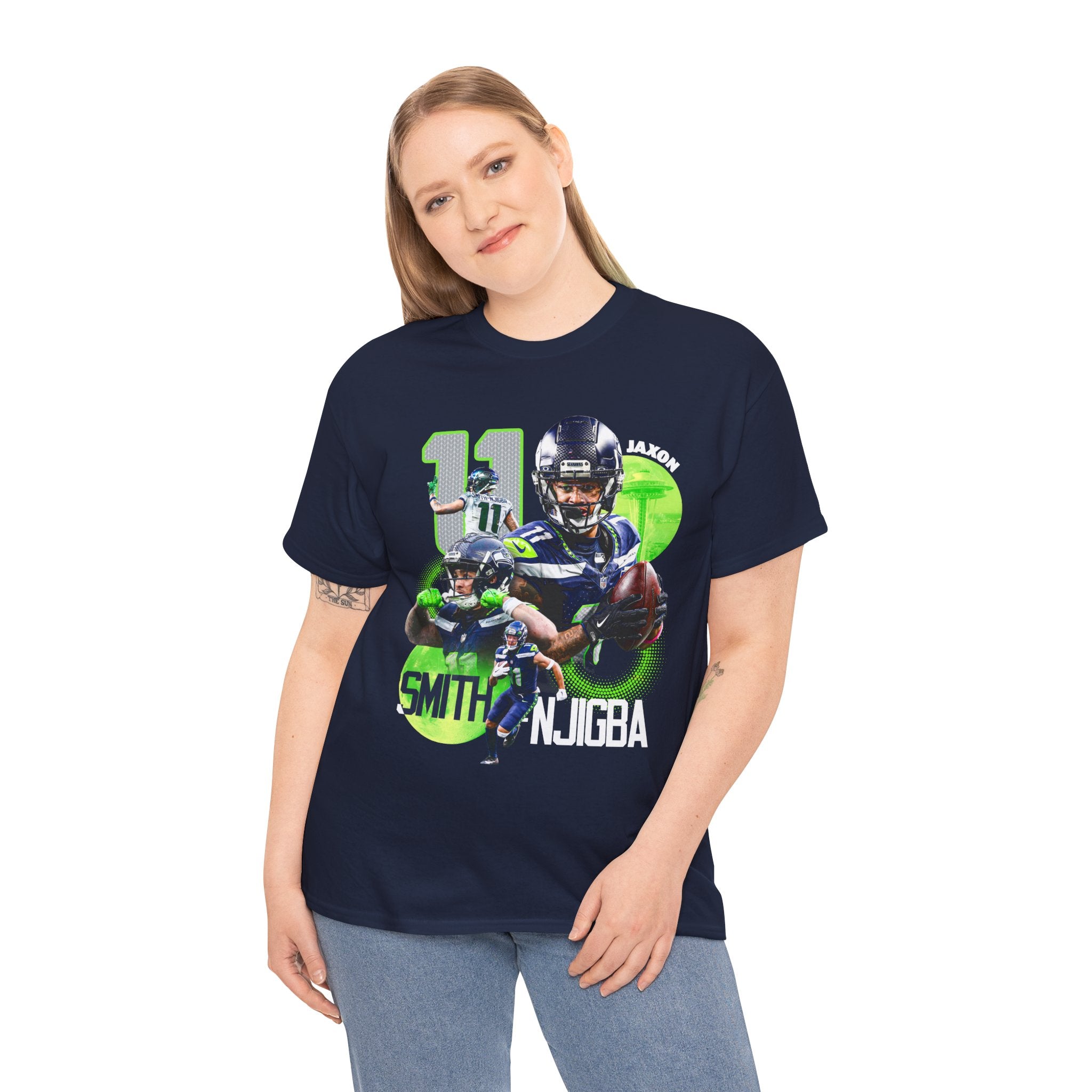 Seattle Seahawks Jaxon Smith-Njigba Collage T‑Shirt – Smith #11 Fan Tee