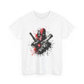 Deadpool Watercolor Portrait Tee — Comic Antihero Graphic T-Shirt