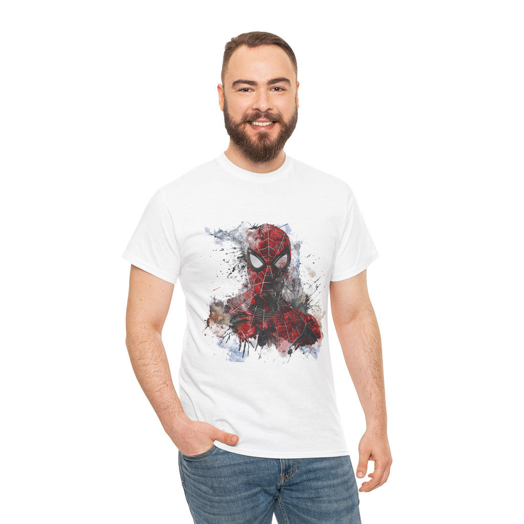 Spider-Man Mask T-Shirt — Watercolor Comic Hero Graphic Tee