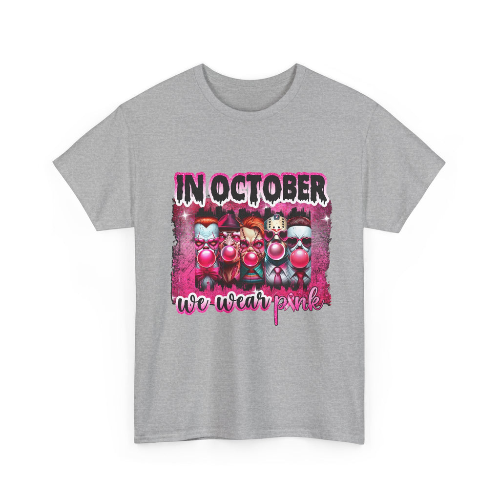 T-Shirt — "In October We Wear Pink" Breast Cancer Awareness Graphic Tee