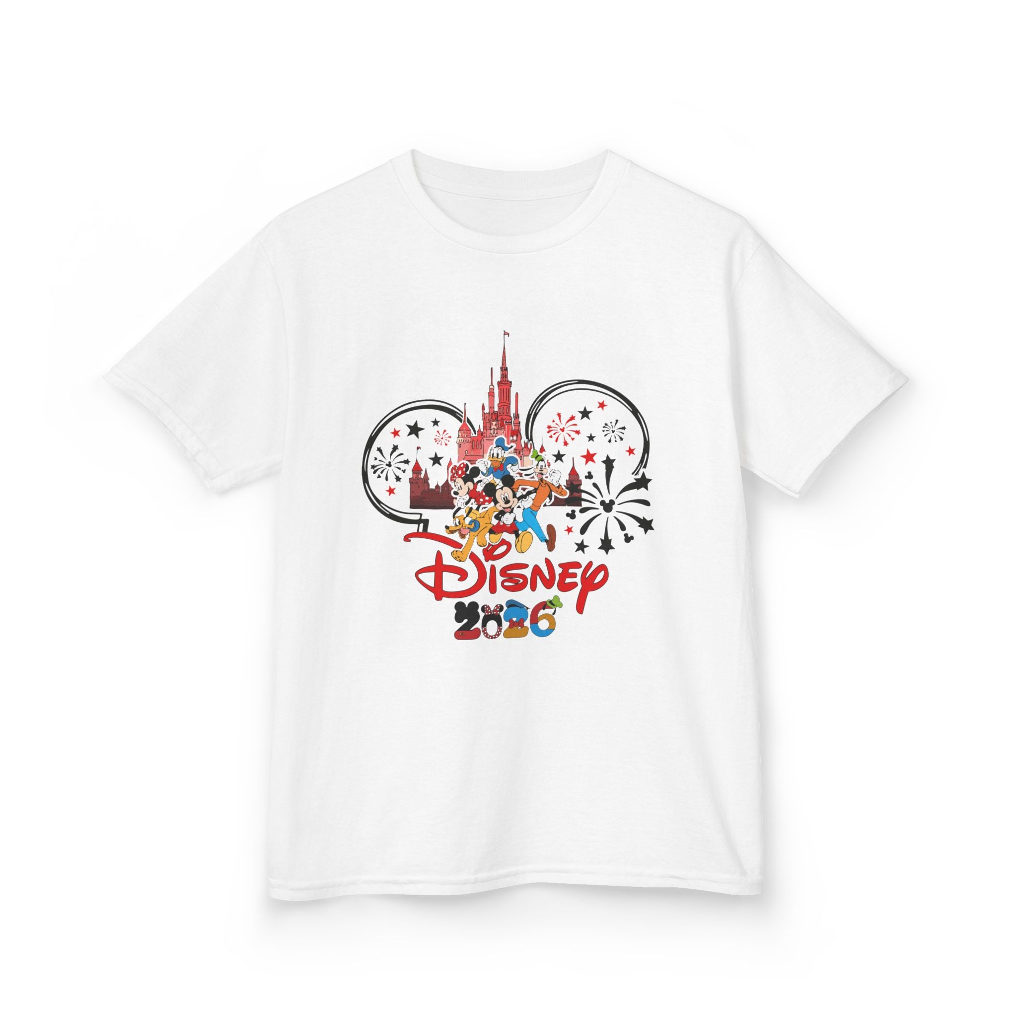 Kids Disney 2026 Park Tee — Castle & Fireworks Graphic