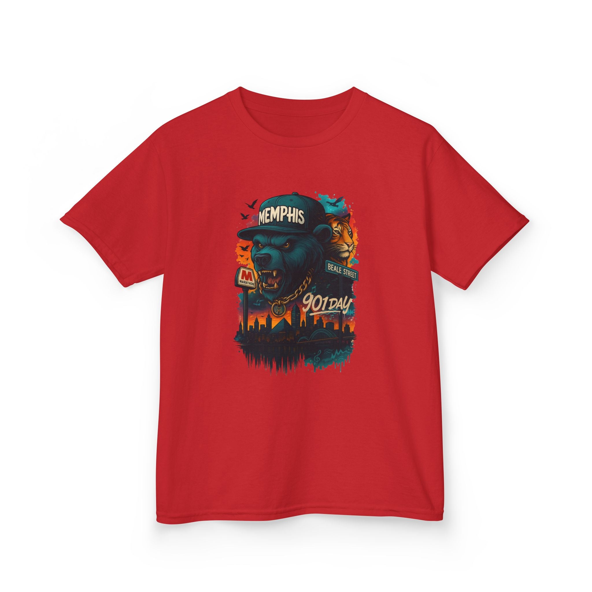 Kids Tee — Memphis Guitar Skyline Graphic ("Memphis 901")