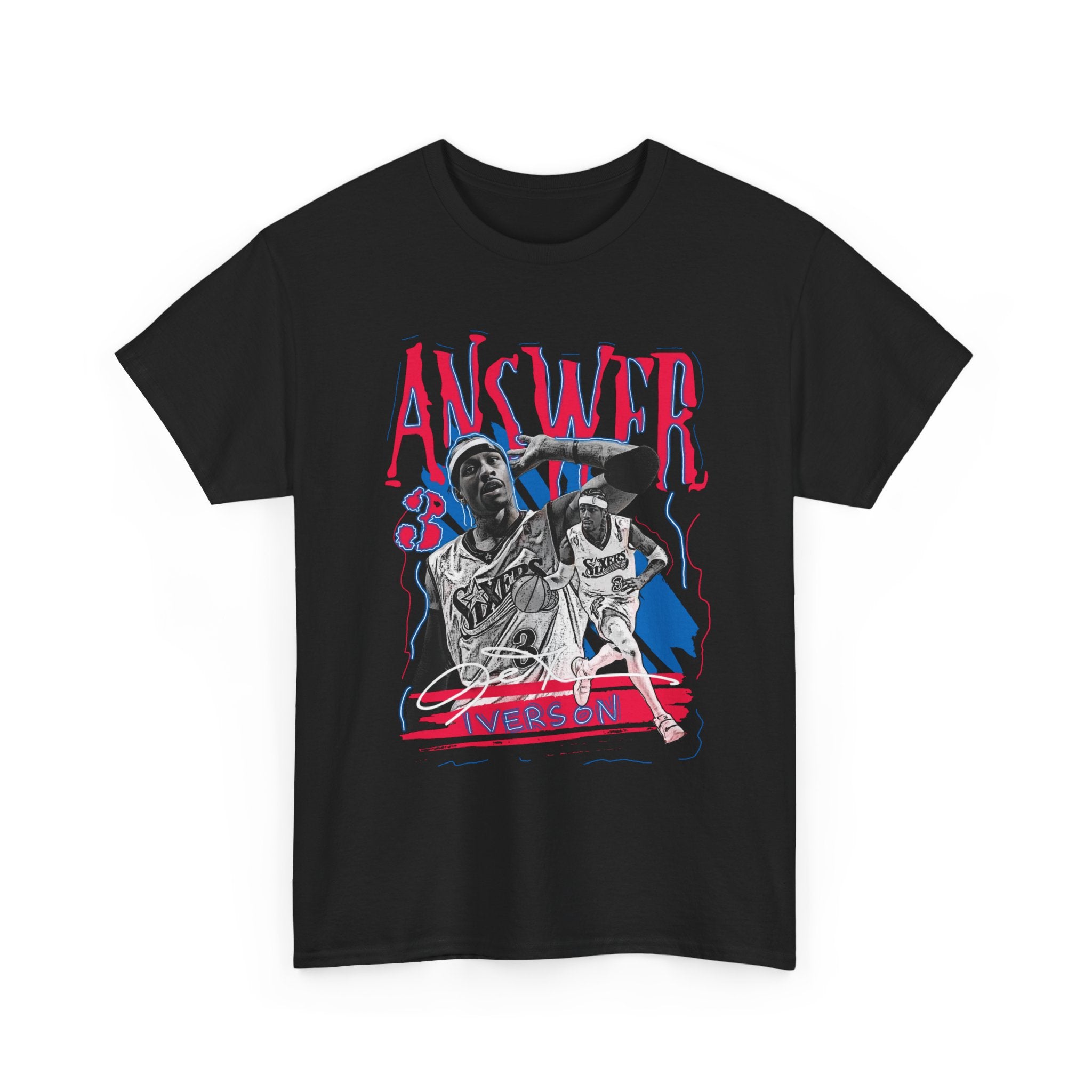 The Answer Allen Iverson Retro Basketball Tee — 'Answer' Graphic Vintage Hoop Shirt