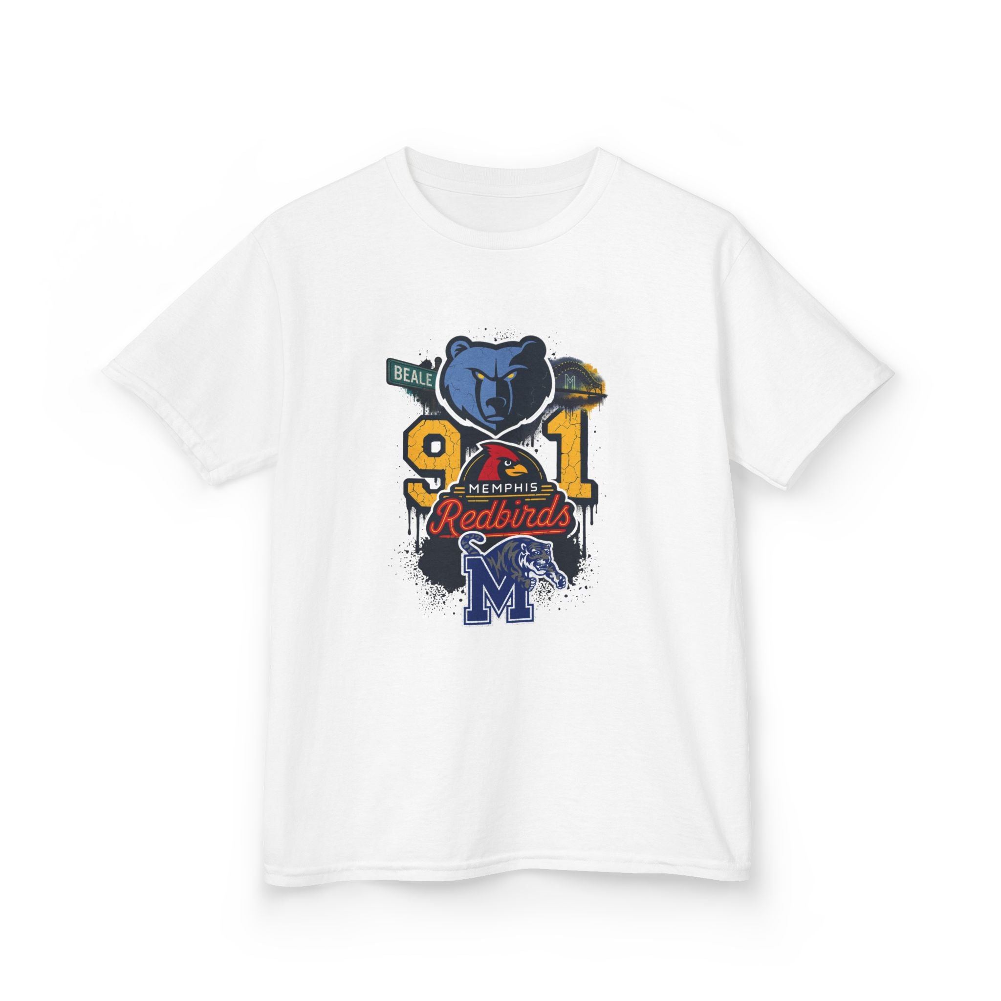 Kids Sports Mascot Tee — '901 Redbirds & M Logo Graphic