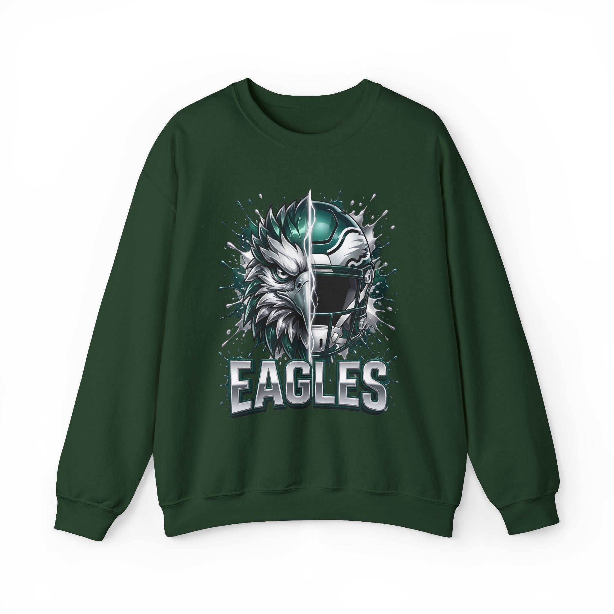 Eagles Football Crewneck Sweatshirt — Eagle & Helmet Graphic