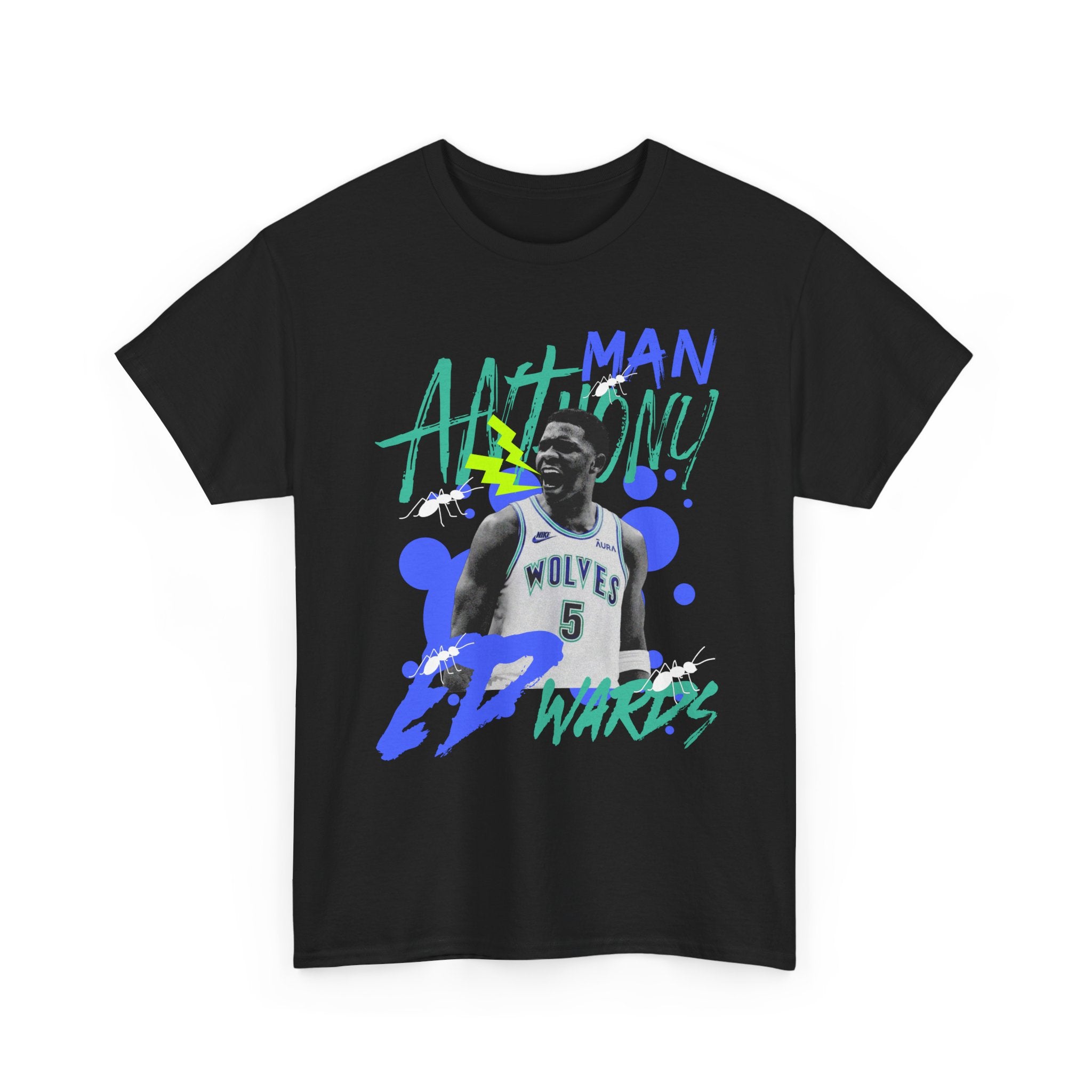 Anthony Edwards Timberwolves Tee — "Ant-Man" Retro Graphic Basketball Shirt