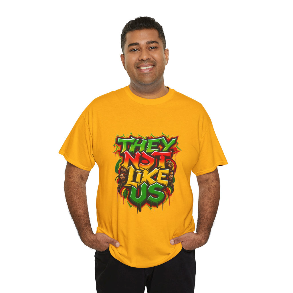 They Not Like Us Tee — Rasta Graffiti Streetwear T-Shirt