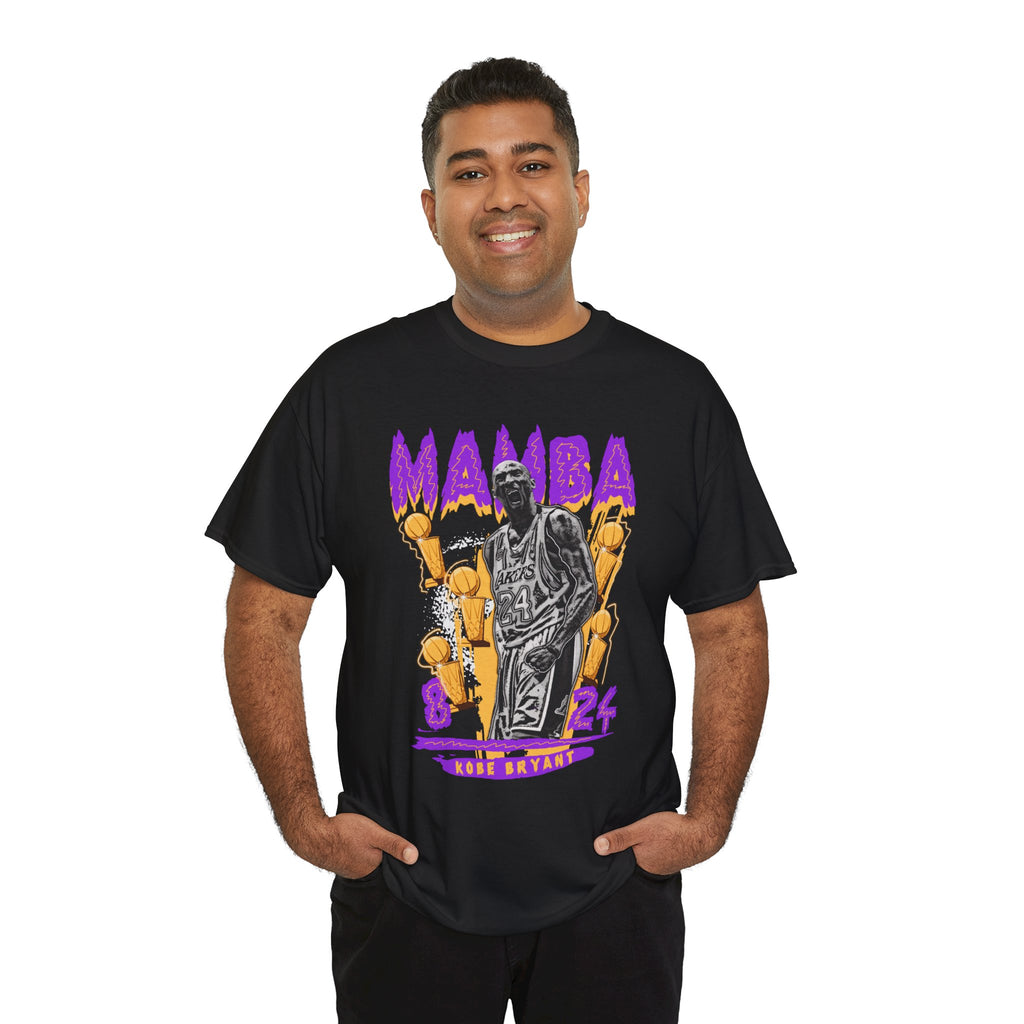 Graphic Tee — 'Mamba' Purple & Gold Basketball Tribute Shirt