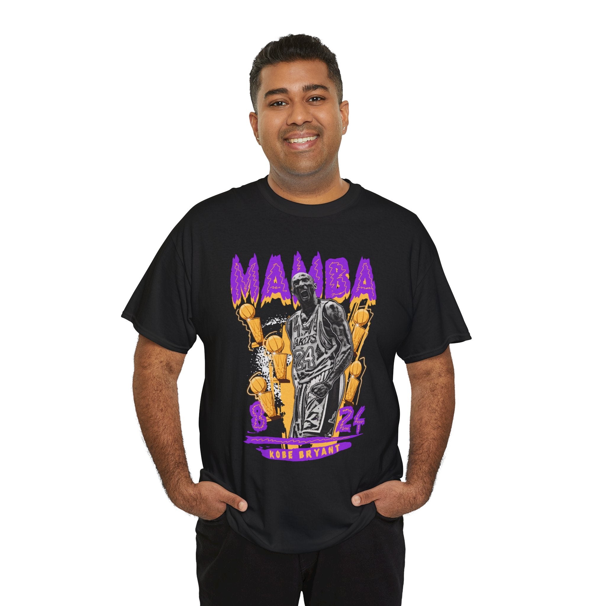 Graphic Tee — 'Mamba' Purple & Gold Basketball Tribute Shirt