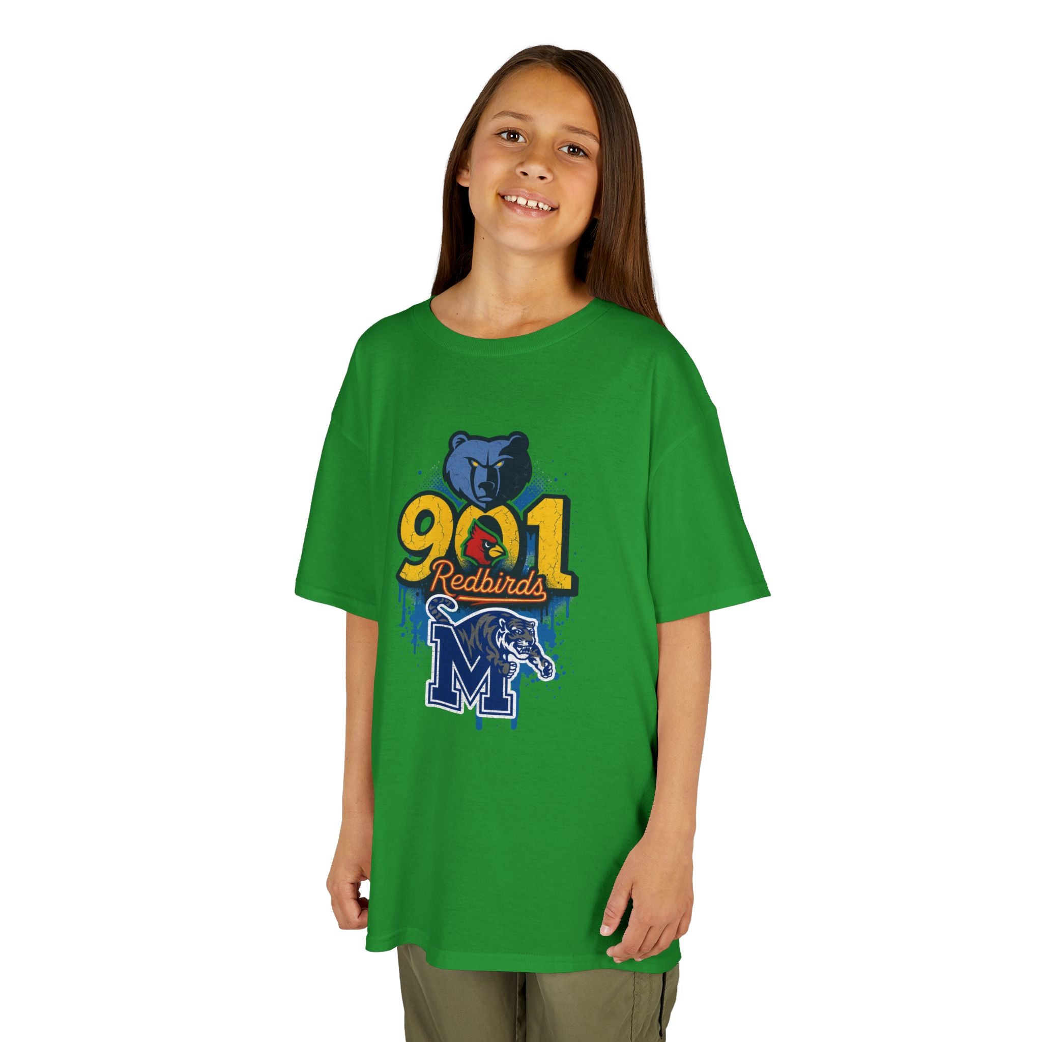 Kids Tee — 901 Redbirds Memphis Grizzlies Bear Logo Youth Shirt