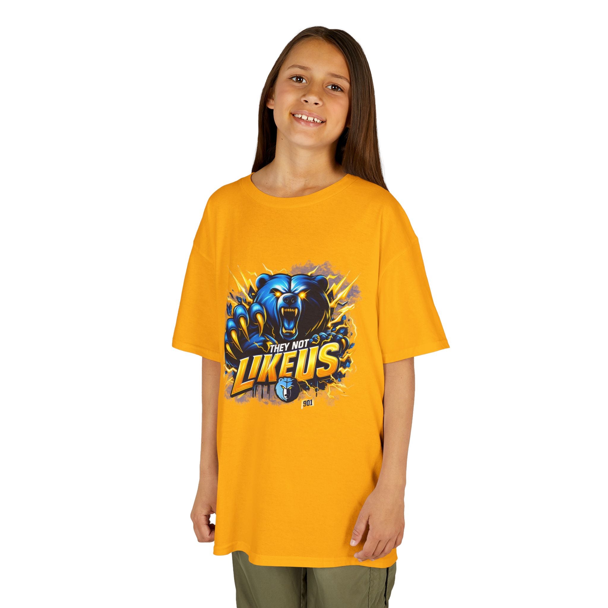 Kids Tee — Fierce Blue Bear 'Like Us' Graphic