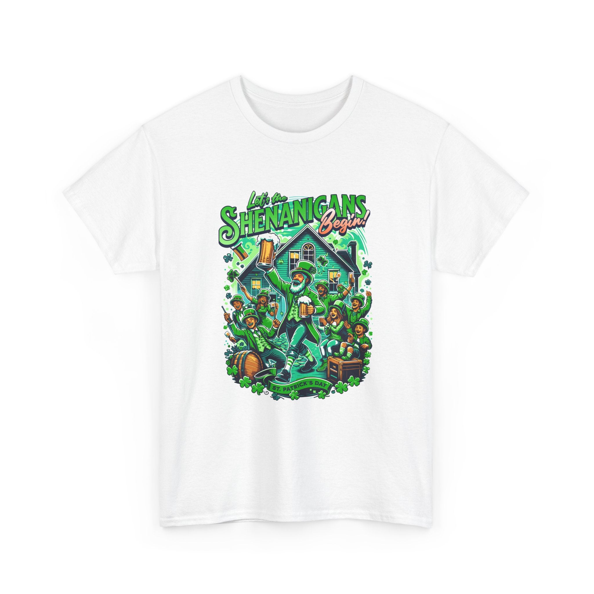 St. Patrick's Day Let The Shenanigans Begins T‑Shirt — Funny St. Patrick’s Day Party Tee