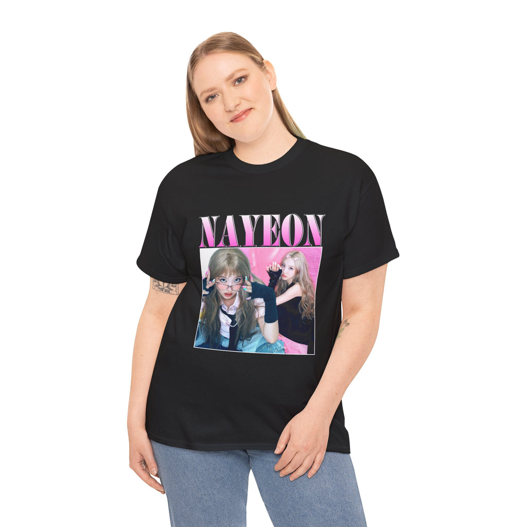 Nayeon Photo Collage Tee — Pink Retro K-Pop Fan Shirt