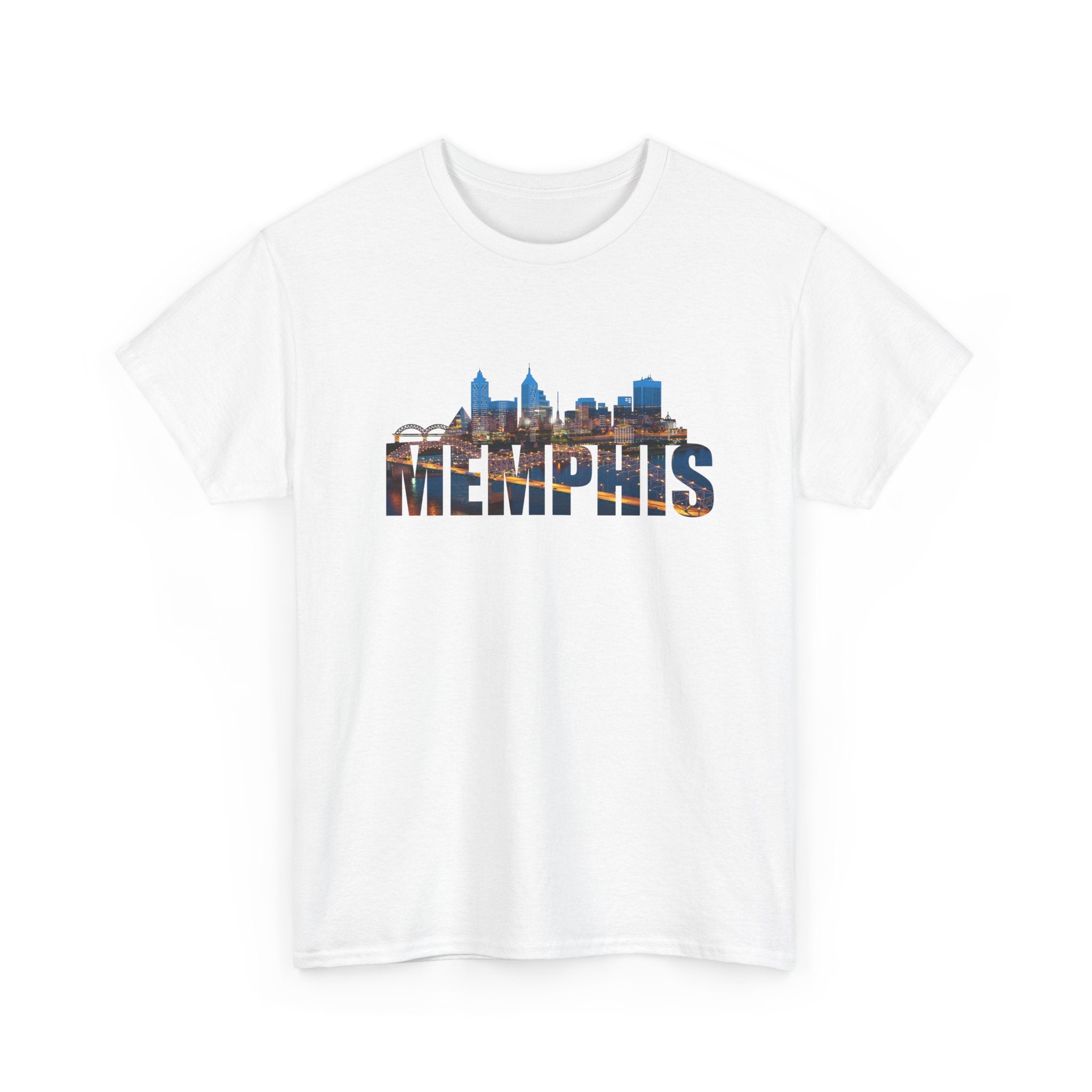 Memphis Skyline T-Shirt — Cityscape Graphic Tee with 'MEMPHIS' Text