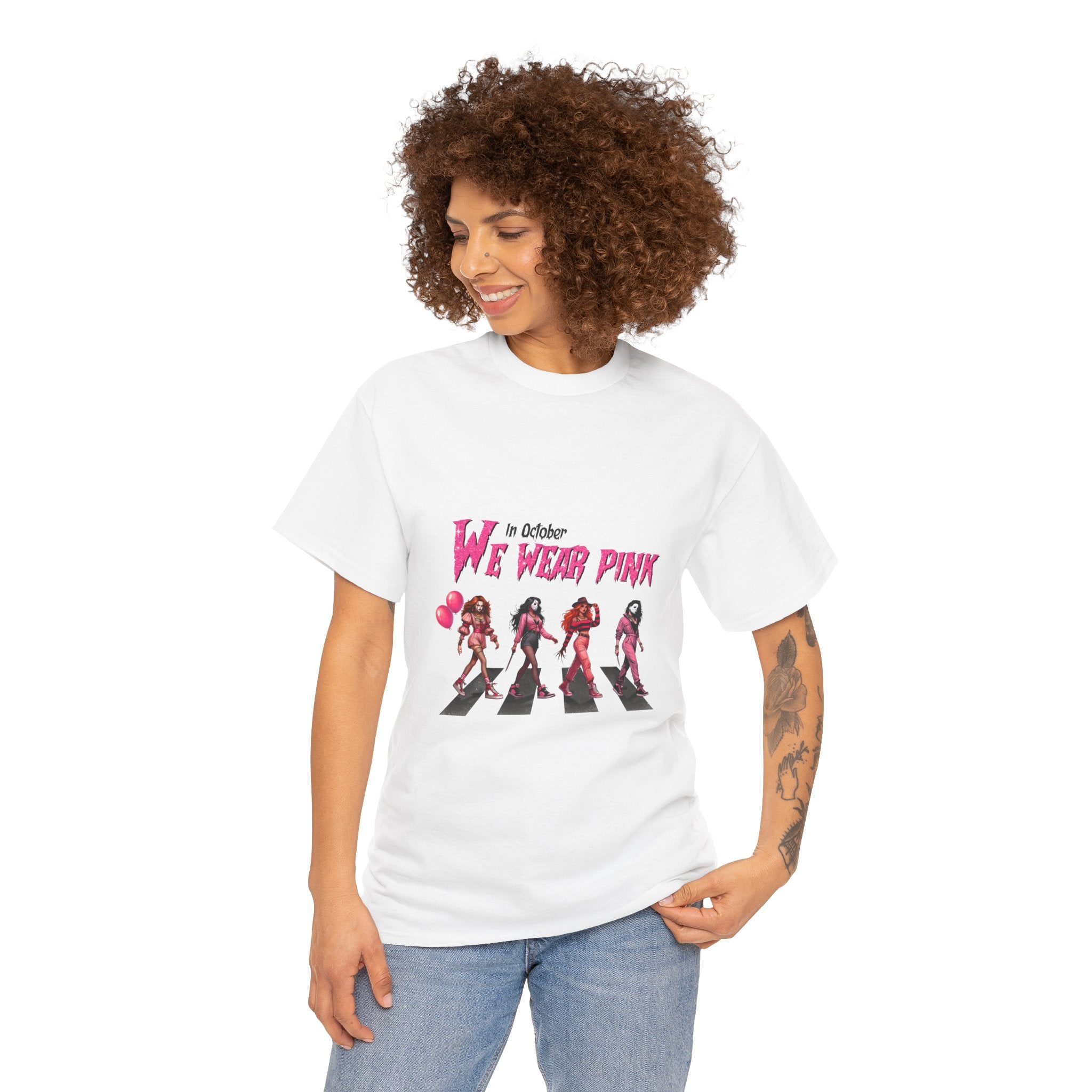 Breast Cancer Awareness T-Shirt — "In October We Wear Pink" Graphic Tee