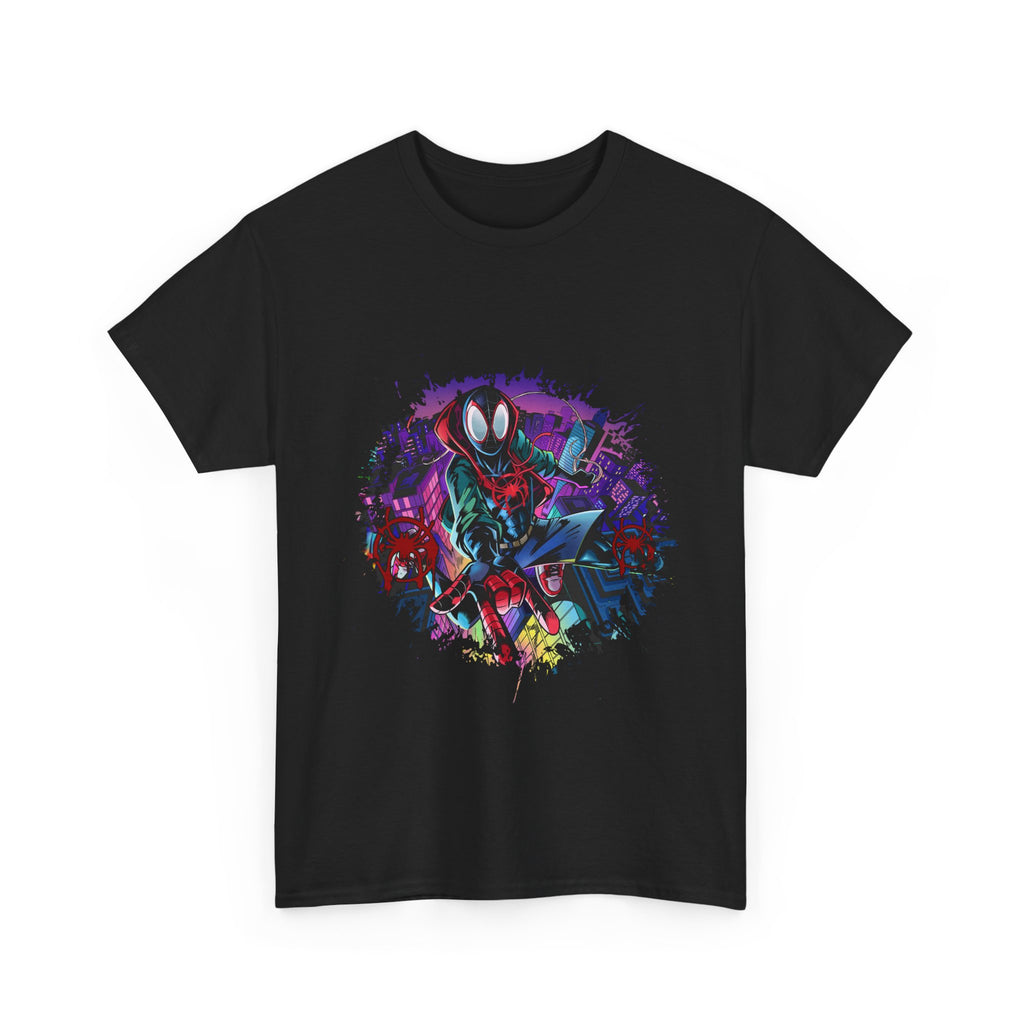 Spider-Verse Miles Morales Graphic Tee — Neon City Skateboard Art