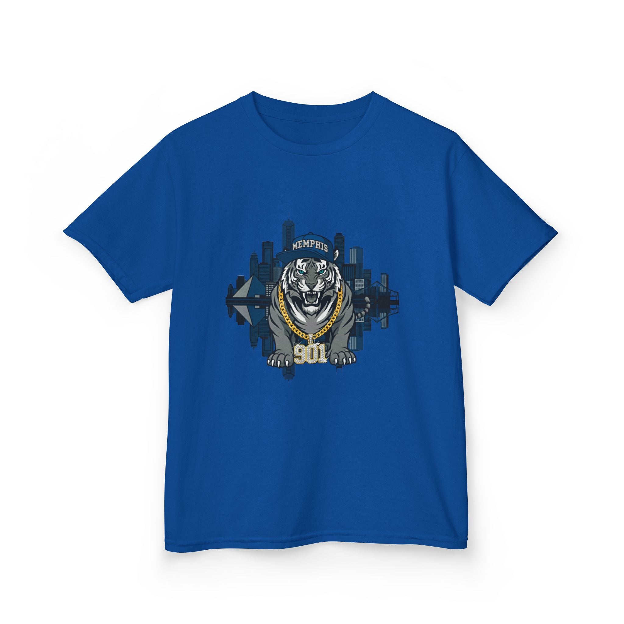 Kids Tiger Mascot T-Shirt — '901 City Skyline Design
