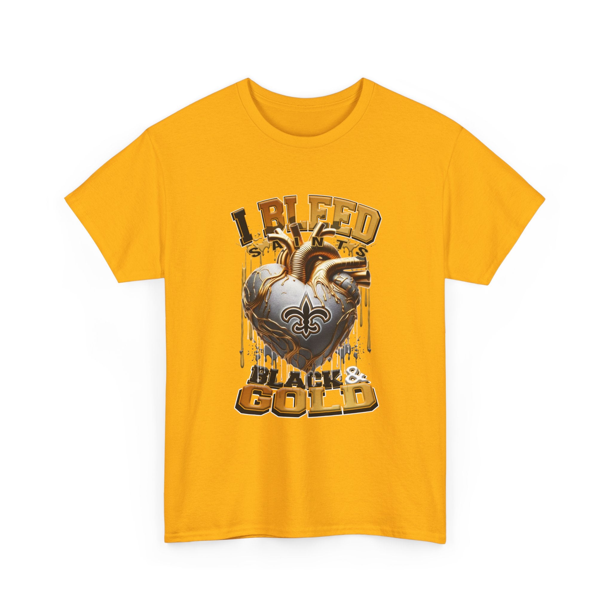 New Orleans Heart 'I Bleed Black & Gold' T-Shirt