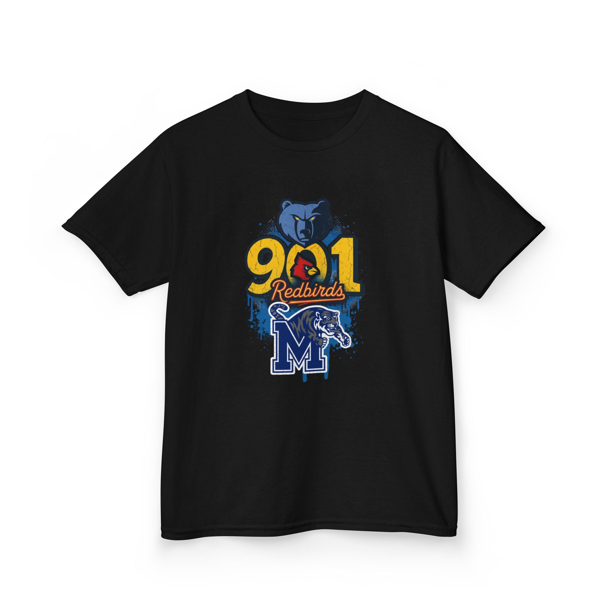 Kids Tee — 901 Redbirds Memphis Grizzlies Bear Logo Youth Shirt