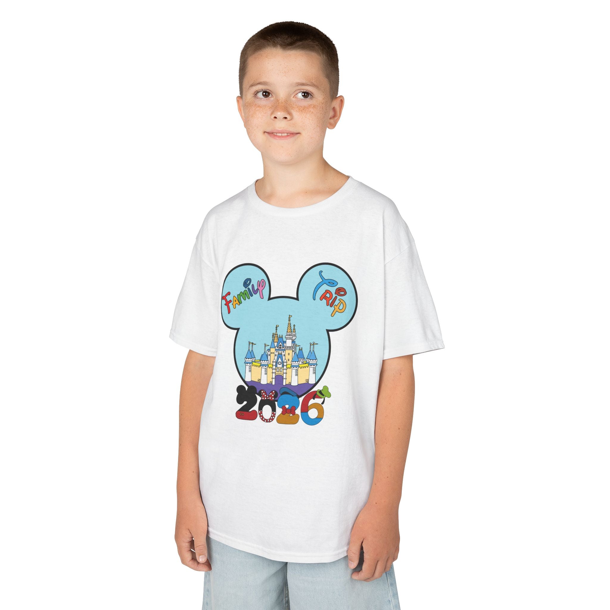 Kids Tee — 'Family Trip 2026' Castle Mickey Silhouette