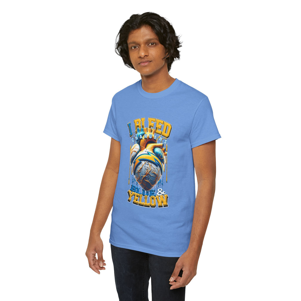 T-Shirt — "I Bleed Bolt & Yellow" Chargers Football Graphic Tee