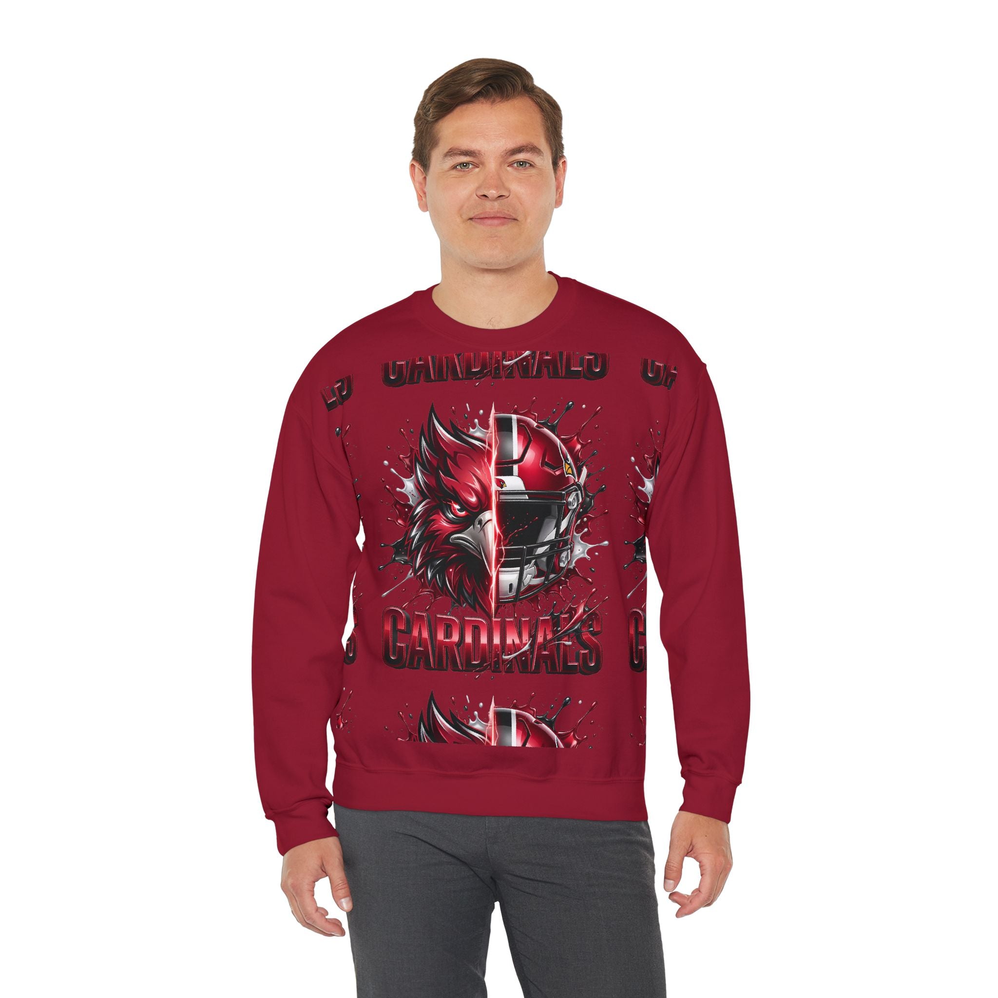 Cardinals Helmet & Roaring Cardinal Crewneck Sweatshirt