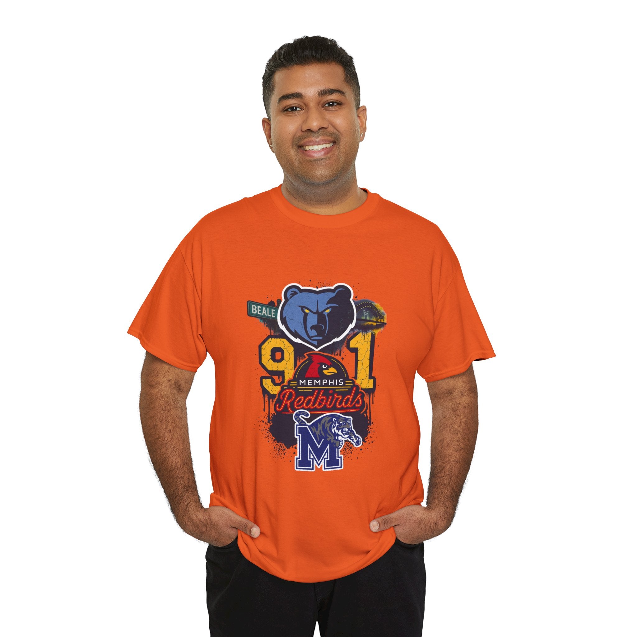 Memphis Sports Collage T-Shirt — 901 Redbirds & Grizzlies Graphic Tee