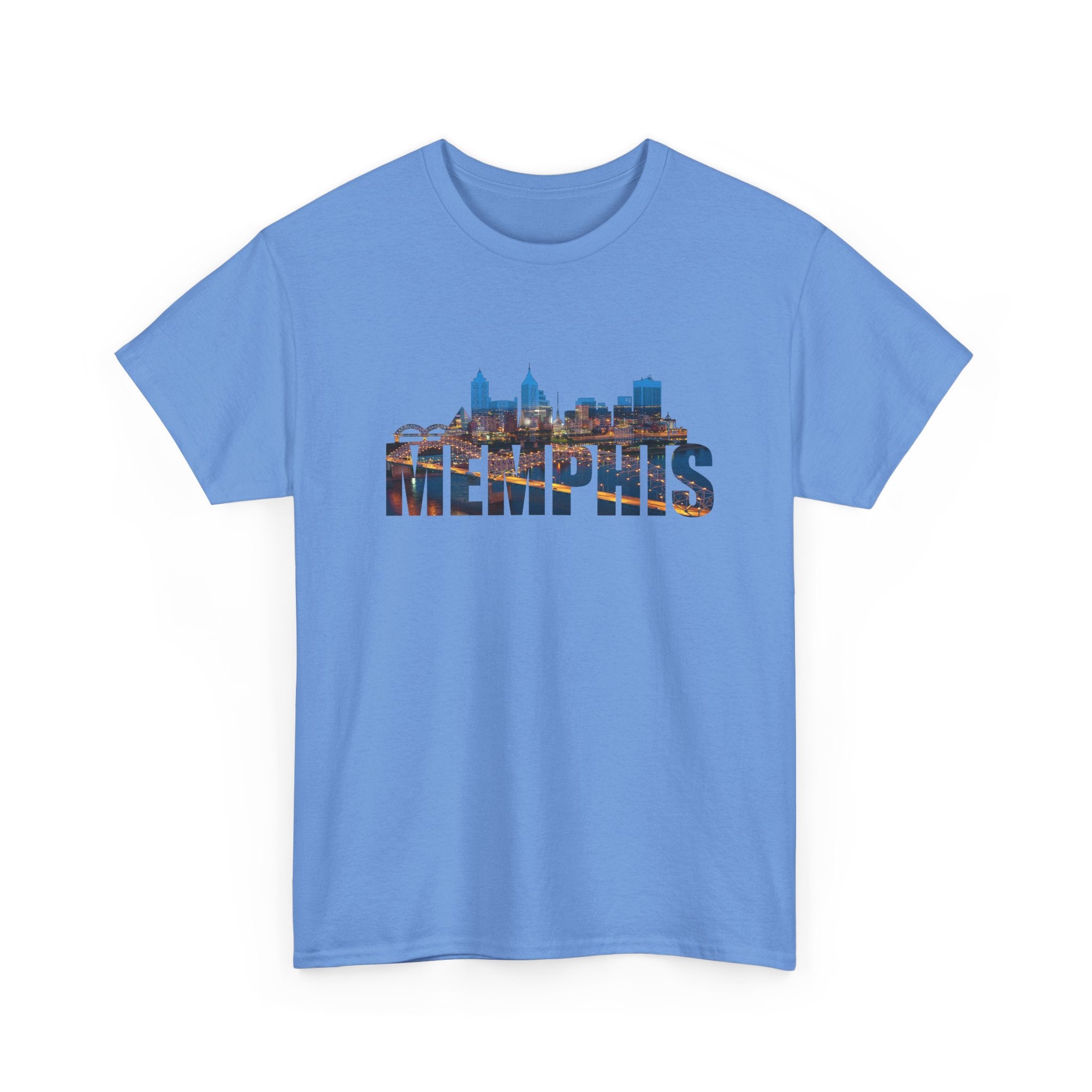Memphis Skyline T-Shirt — Cityscape Graphic Tee with 'MEMPHIS' Text