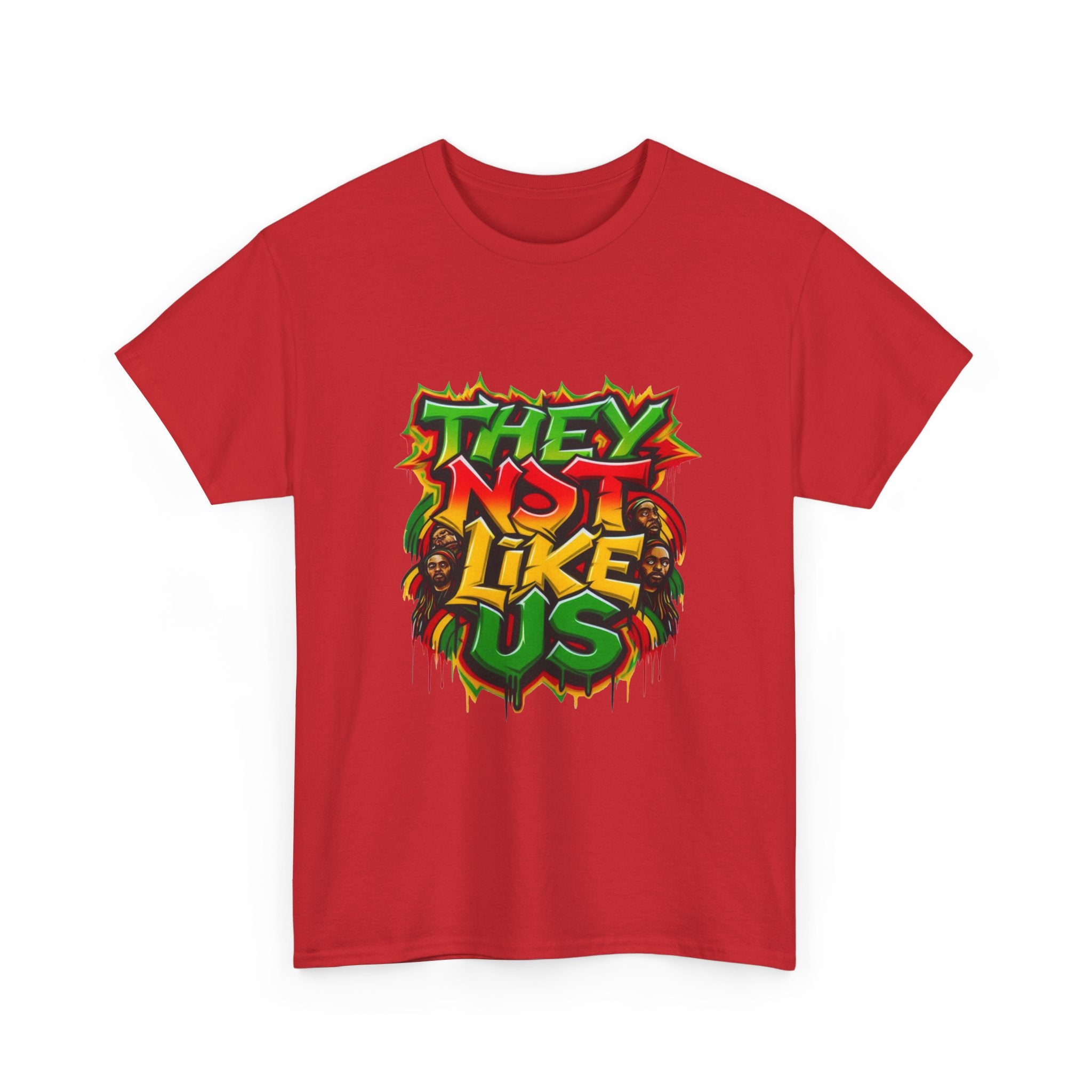 They Not Like Us Tee — Rasta Graffiti Streetwear T-Shirt