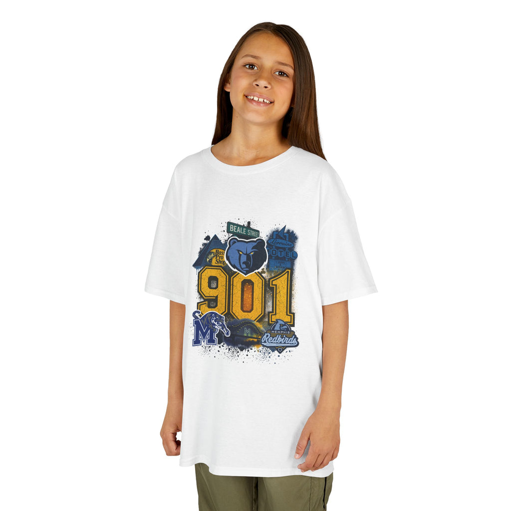 Kids Tee — '901' Memphis Pride Graphic Shirt for Children
