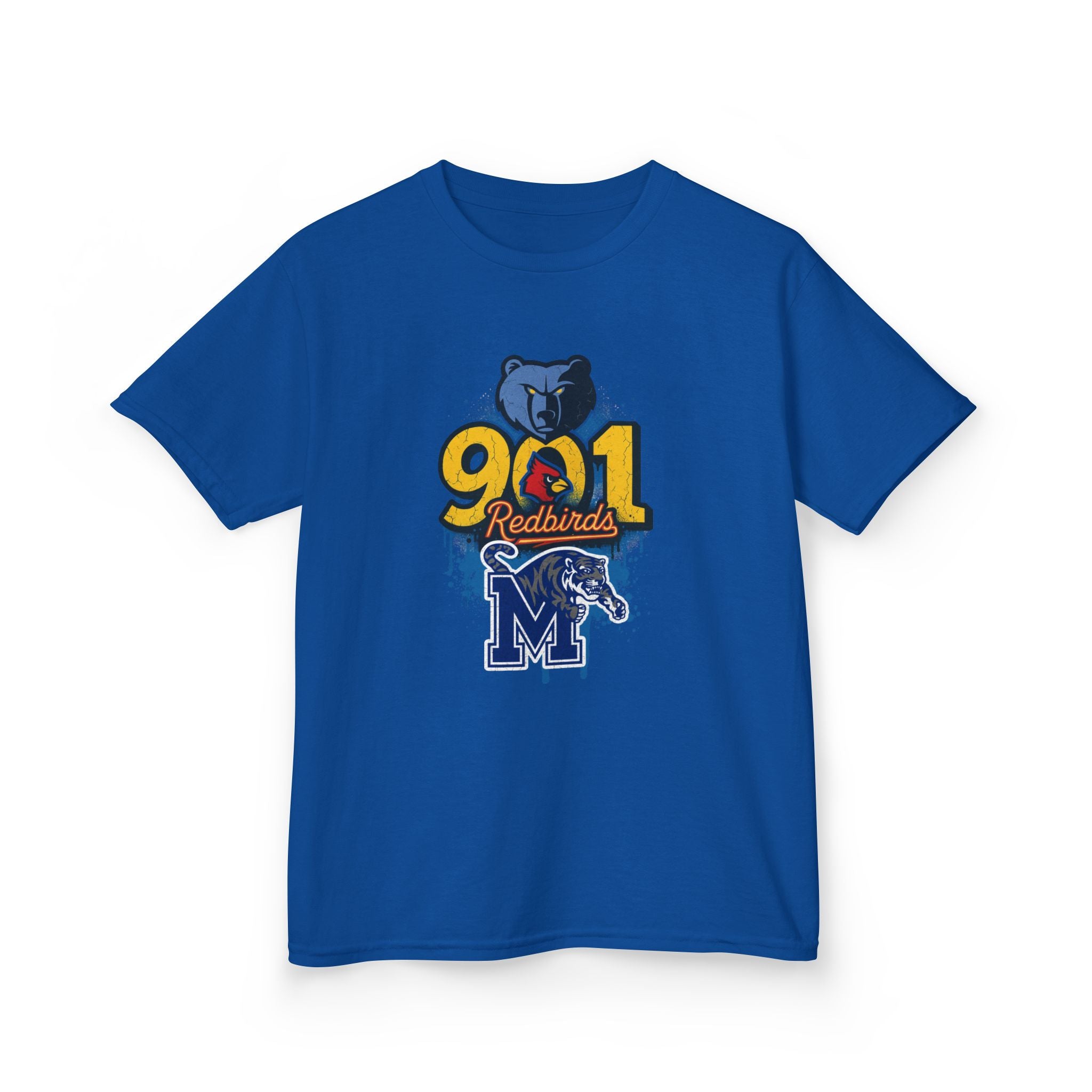 Kids Tee — 901 Redbirds Memphis Grizzlies Bear Logo Youth Shirt