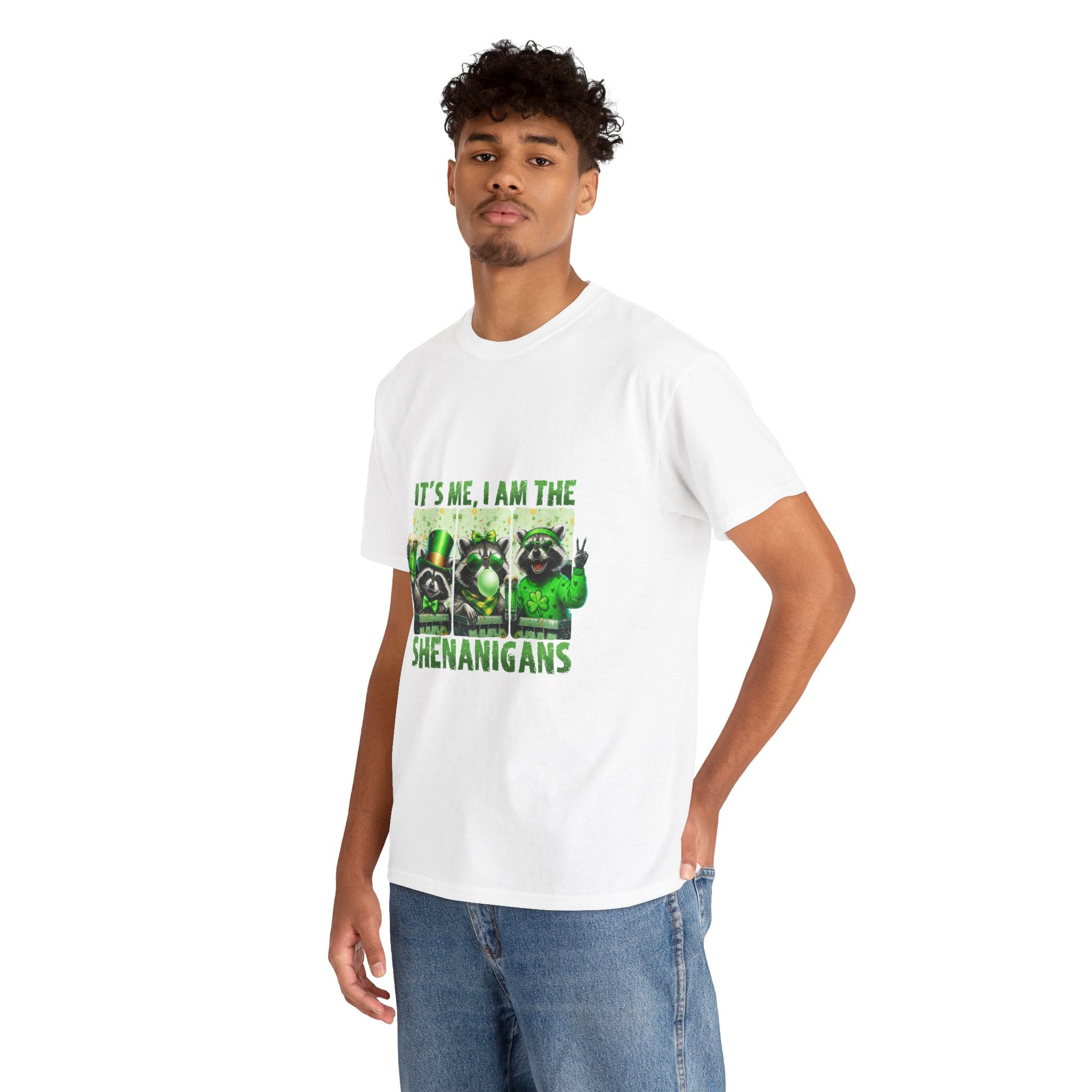 T-Shirt — "It's Me, I Am The Shenanigans" St. Patrick's Day Raccoon Party Tee