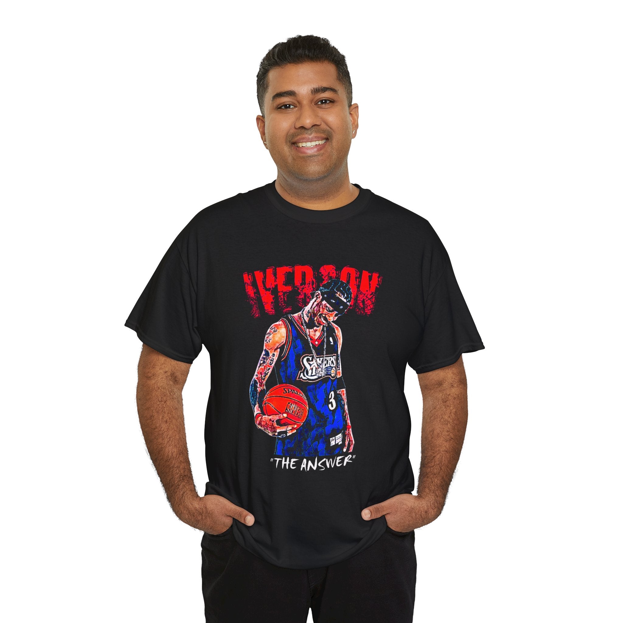 The Answer Basketball Player Graphic Tee — 'The Answer' Retro NBA Jersey T-Shirt