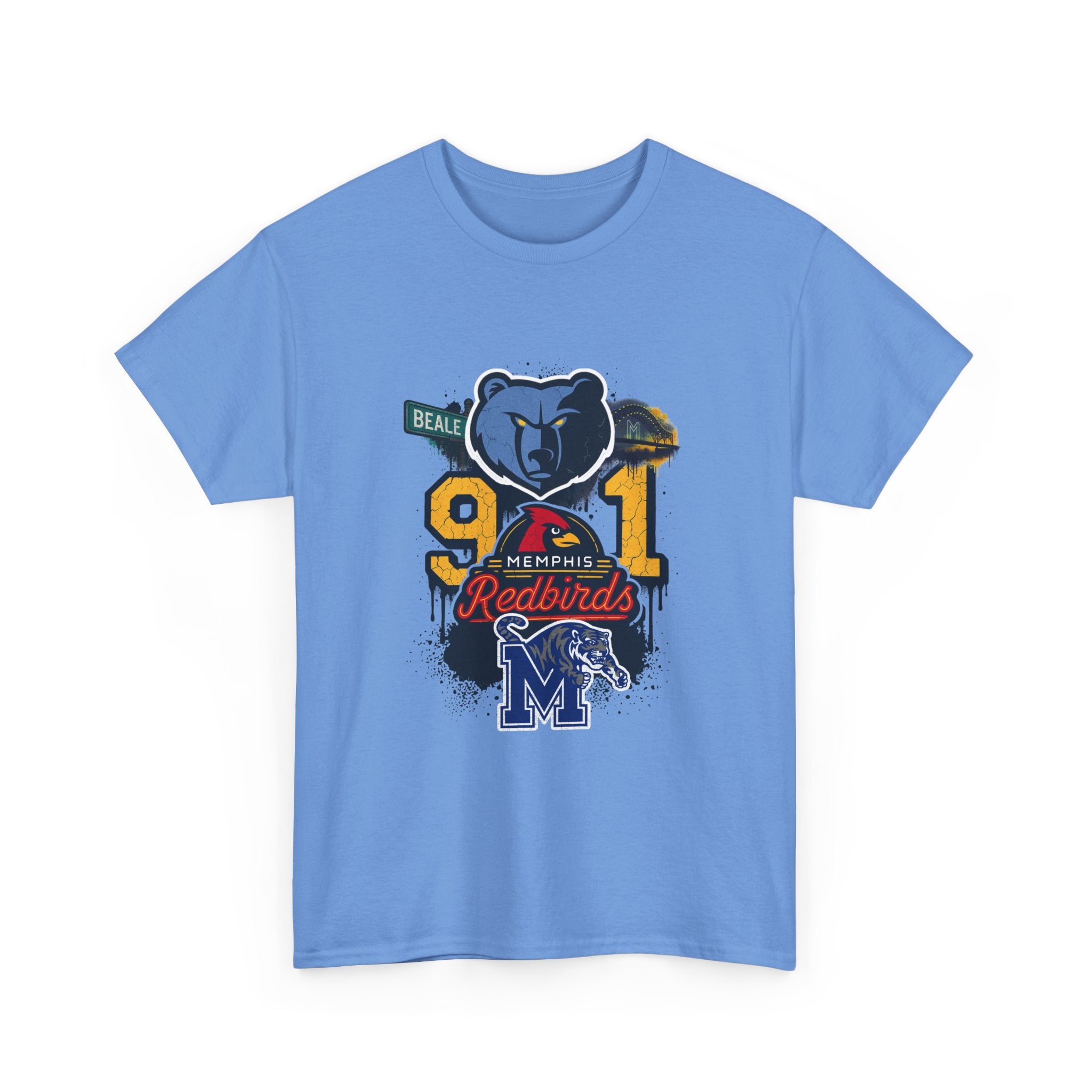 Memphis Sports Collage T-Shirt — 901 Redbirds & Grizzlies Graphic Tee