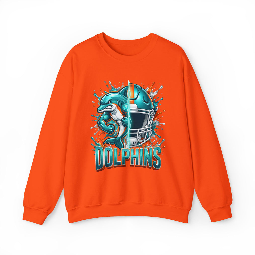 Dolphins Football Crewneck Sweatshirt — Retro Helmet & Mascot Graphic