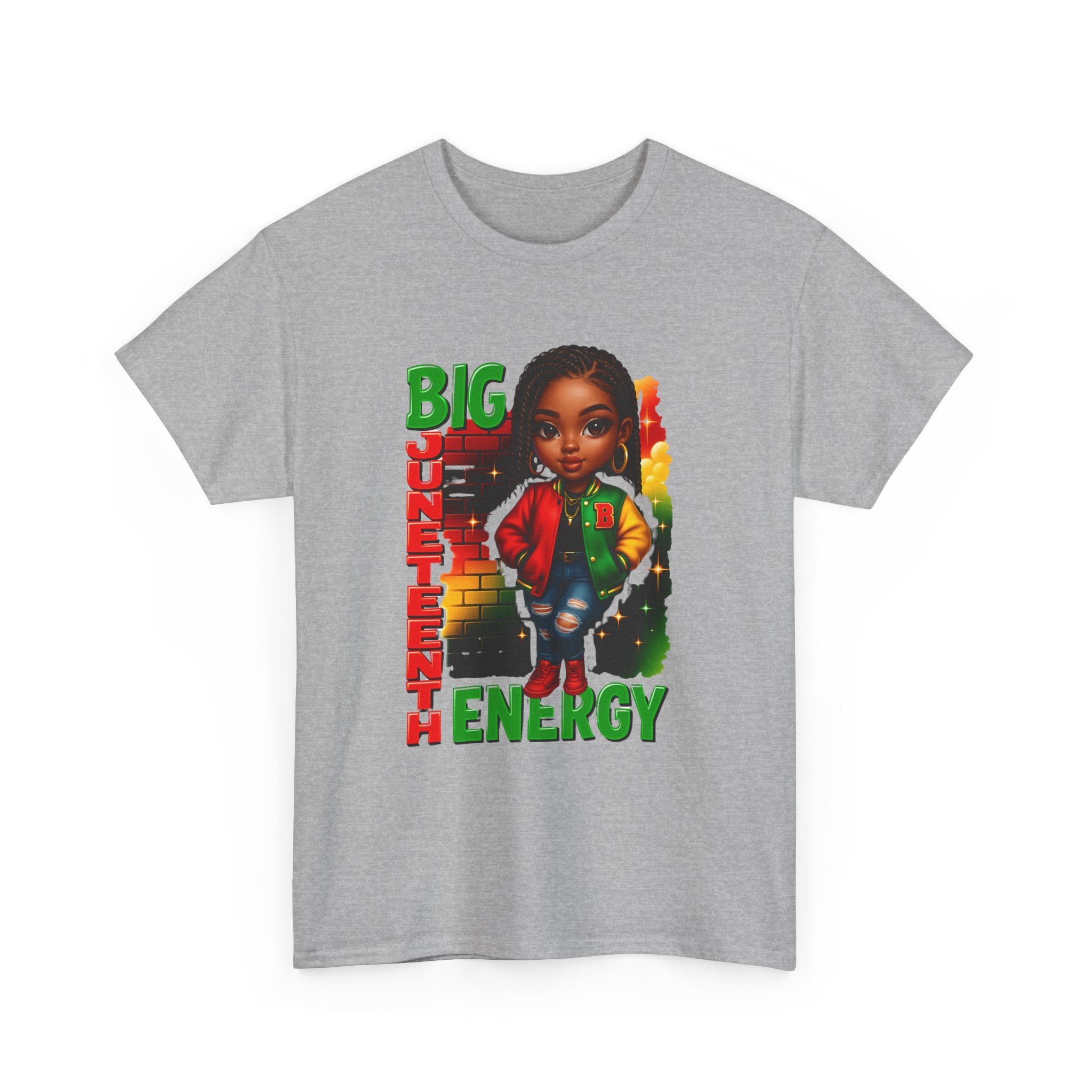 Big Juneteenth Energy T‑Shirt — Black Girl Power Juneteenth Celebration Tee