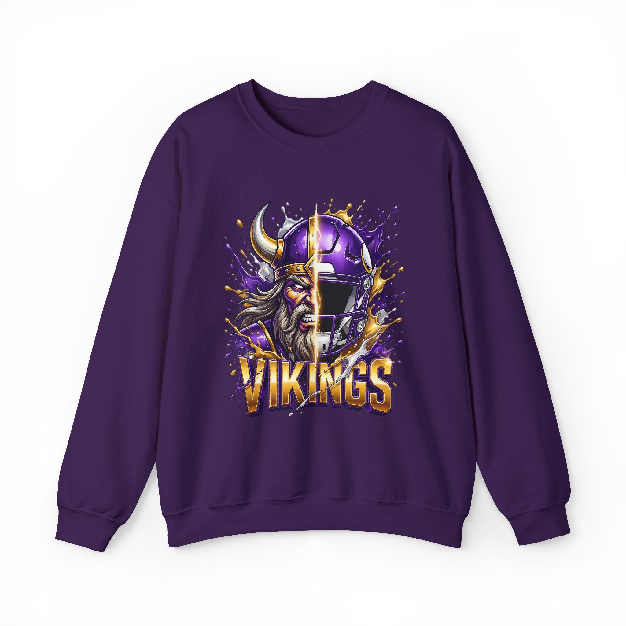 Vikings Helmet Graphic Sweatshirt — Fierce Norse Helmet Design