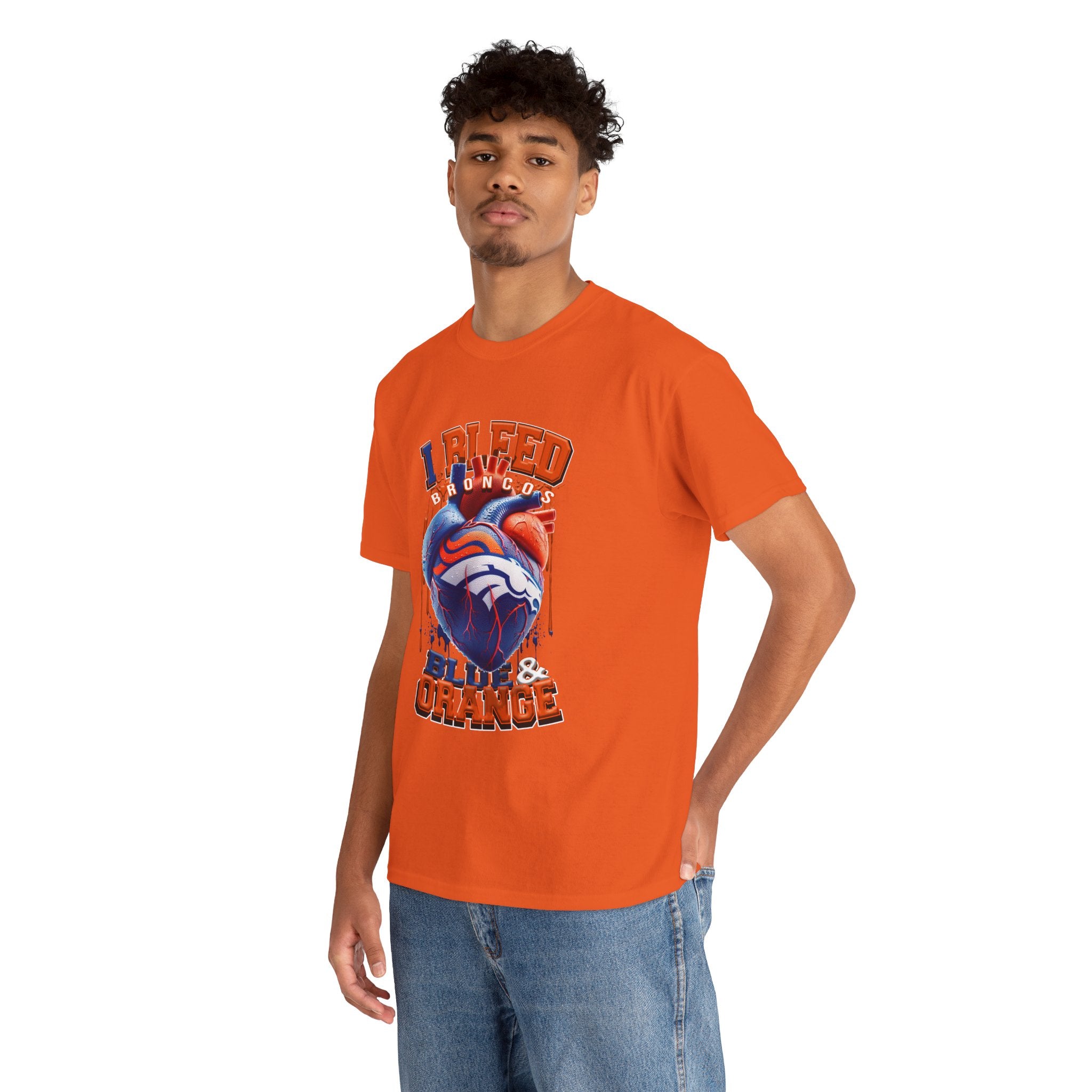 Broncos I Bleed Blue & Orange Graphic T-Shirt