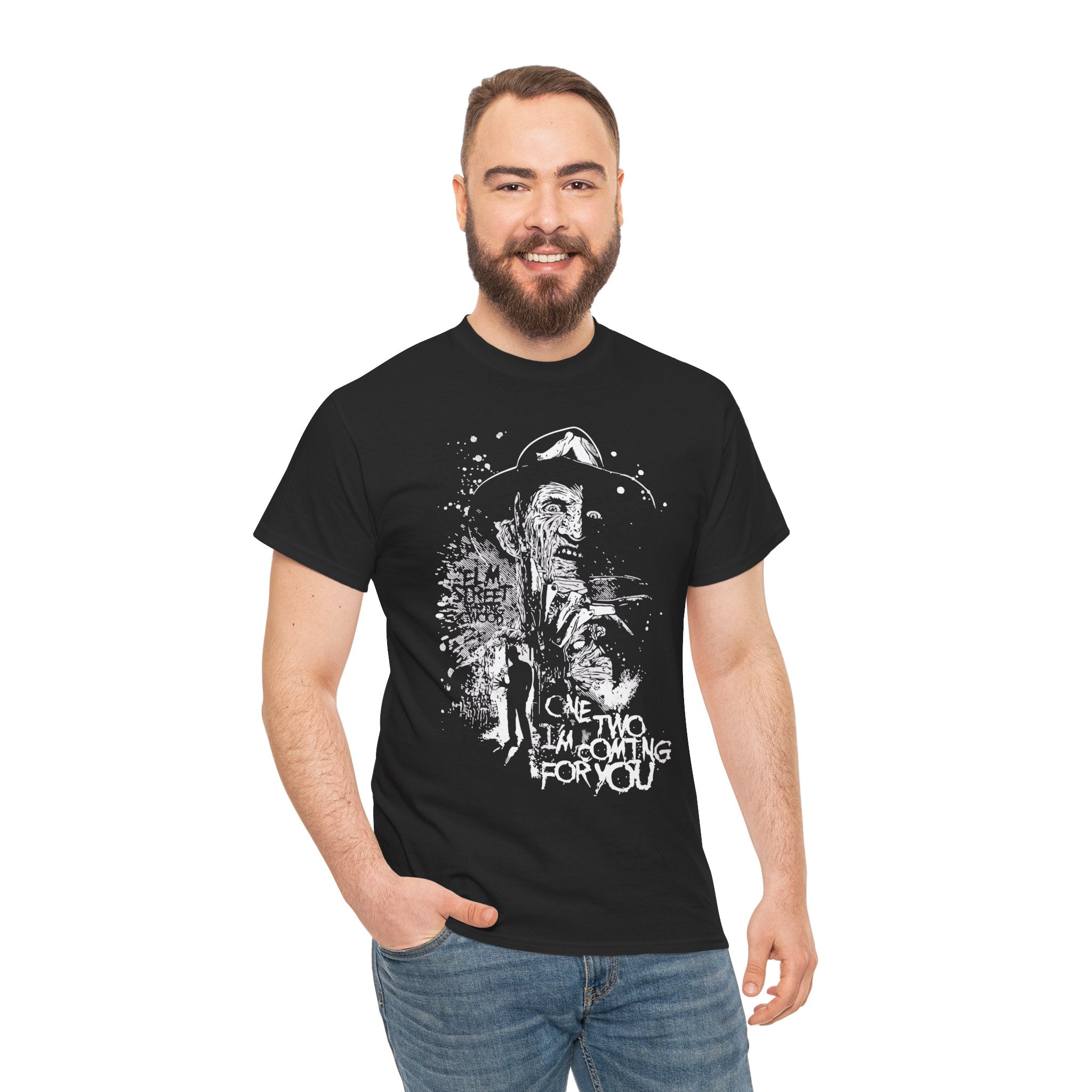 Horror Icon Tee — "Come and I’m Waiting For You" Vintage Freddy-Inspired Graphic T-Shirt