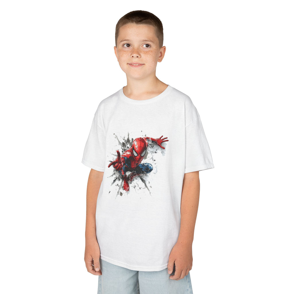 Kids Spider-Man Hero T‑Shirt — Action Pose Splash Graphic