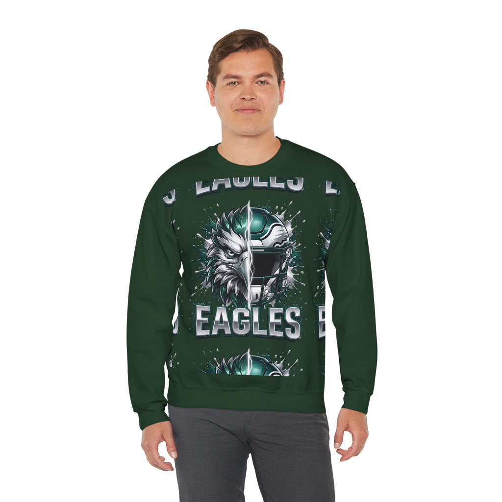 Eagles Football Crewneck Sweatshirt — Eagle & Helmet Graphic